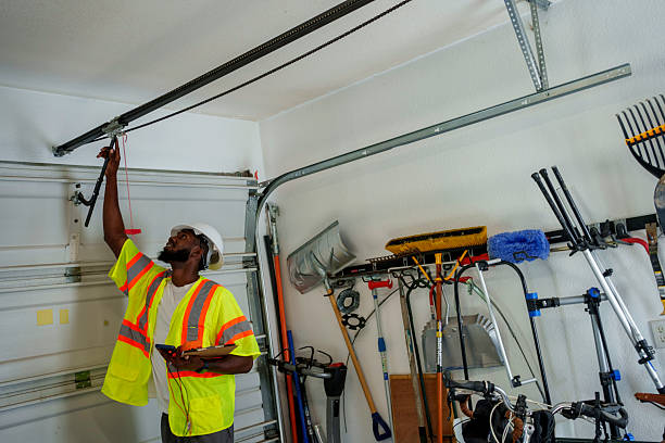 Professional Garage Door Panel Replacement technician working in Wales, WI